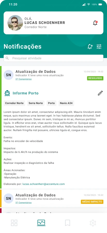 Lighthouse — tela 12 do MVP (Vale · Corredor Norte)